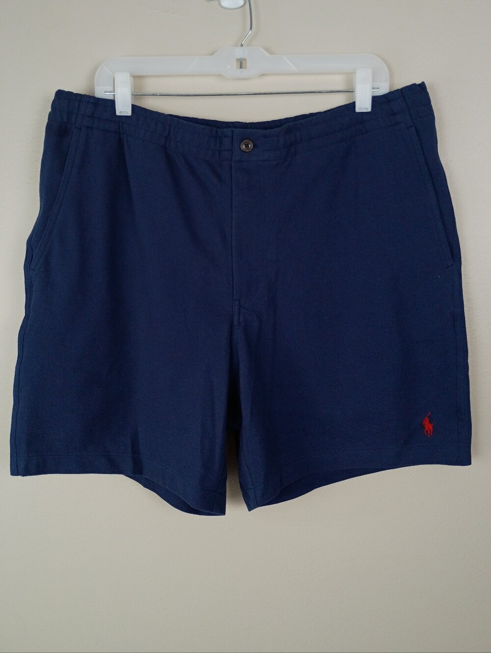 Polo Ralph Lauren Men's Navy Blue Pique Shorts Cotton Knit NWT XXL Preppy Pony